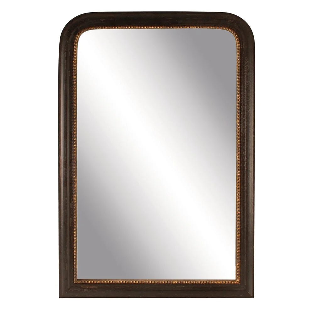 Vintage Black Mirror with Gold Rim - S5402 - Uneeka